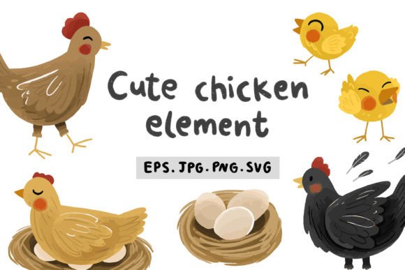 Adorable Cute Chickens: A Must-Have for Creative Graphics