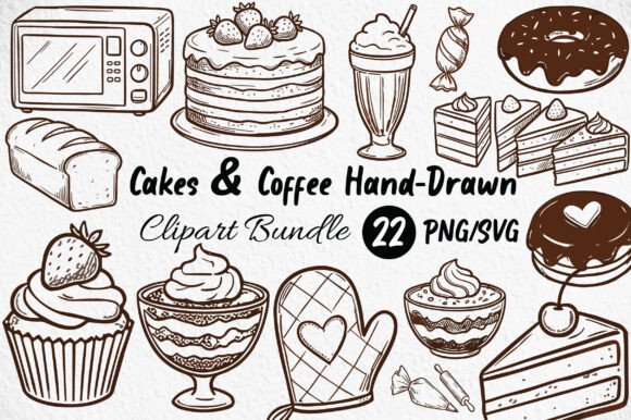 Cakes Coffee Clipart: SVG & PNG Graphics Review