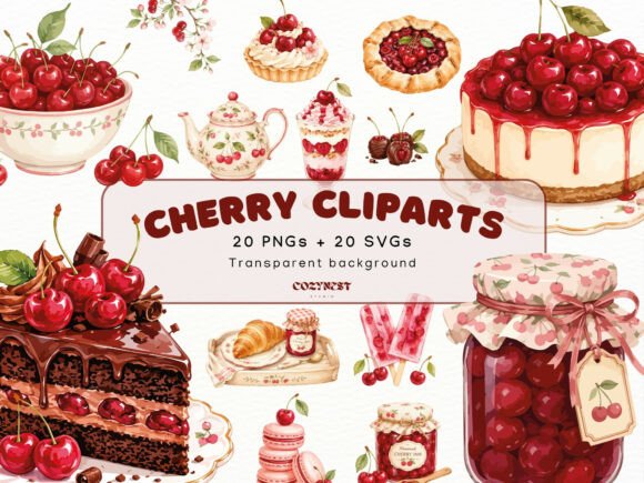 Cherry Watercolor Cliparts: An Embroidery Review
