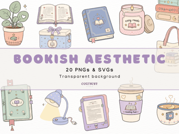 Cozy Bookish Cliparts: Graphics & Illustrations Review