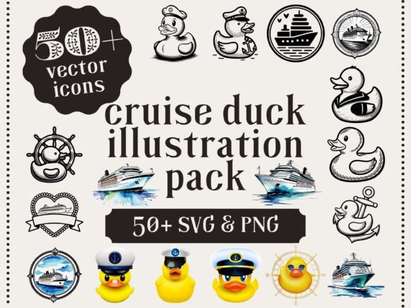 Cruise Duck SVG PNG Illustration Pack Graphics Review