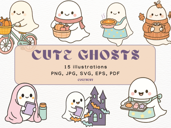 Cute Halloween Spooky Ghost Cliparts SVG Review