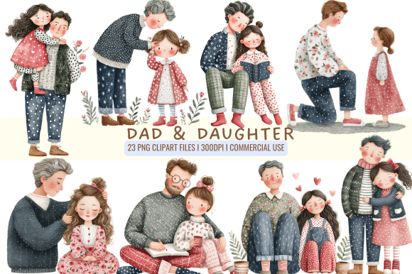 Dad Daughter Cliparts: Graphics & Illustrations Review