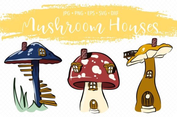 Fairy Mushroom Houses Graphics & Illustrations Review