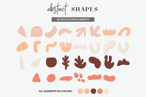 Organic Abstract Shape Graphics for Editorial Illustrations