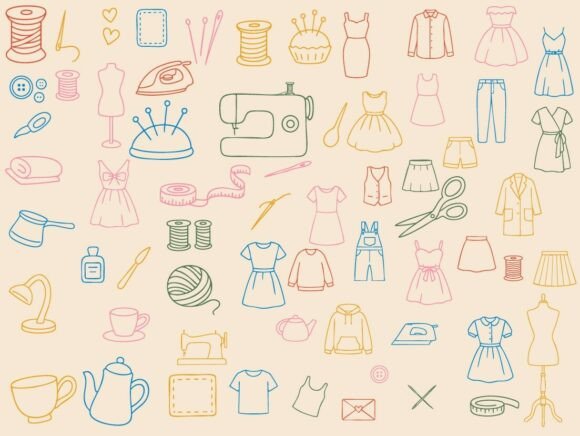 Review: Sewing and Fashion Doodle Clothing Svg Graphics