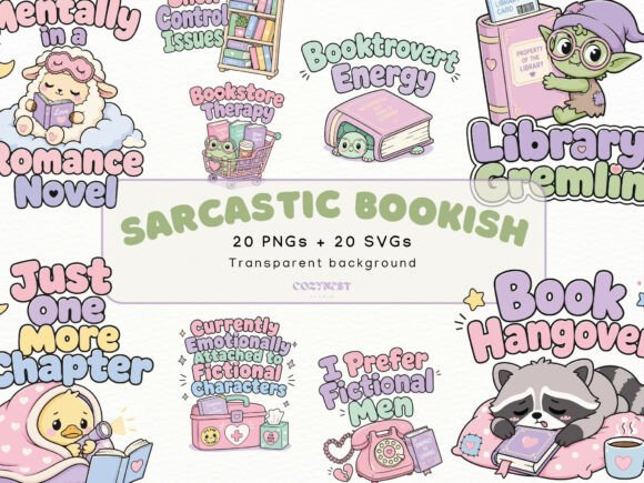 Sarcastic Bookish Cliparts: Cute Humor Graphics Review