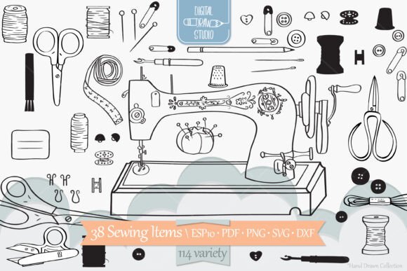 Sewing Doodles Graphics & Illustrations Review