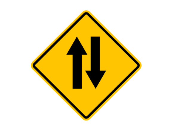 Two Way Traffic Sign Graphics and Illustrations