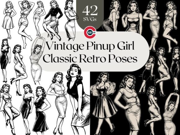Vintage Retro Pinup Girl Vector SVG Art Review